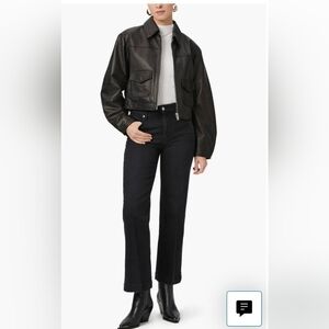 PAIGE Leenah High Waist Black Ankle Jeans NWT